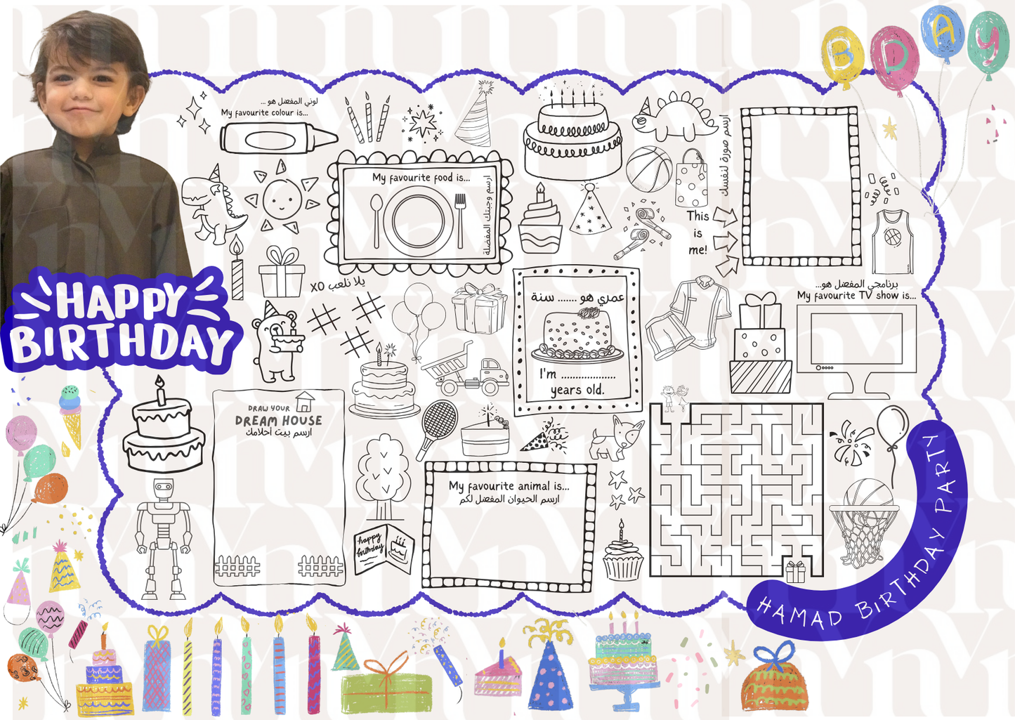 Birthday placemat