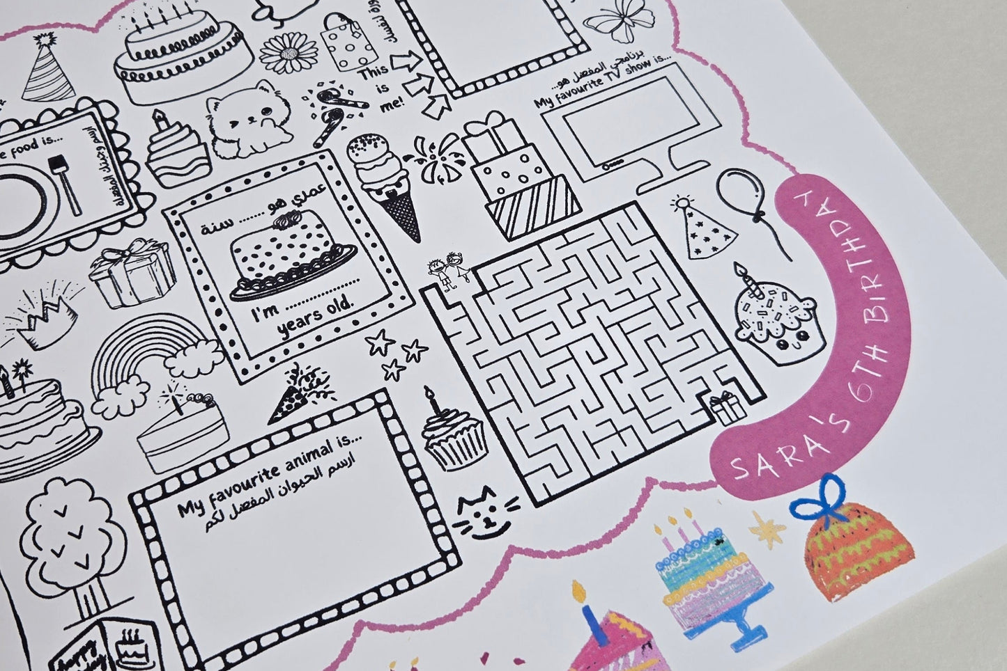 Birthday placemat