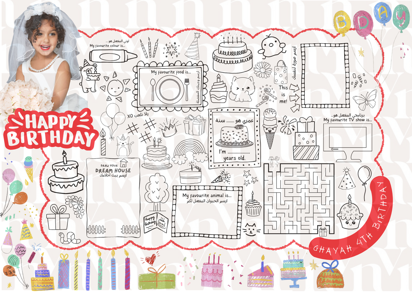 Birthday placemat
